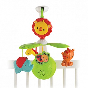 Fisher-Price® Мобиль 3 в 1 "Друзья из тропического леса" (Mattel, CHR11)